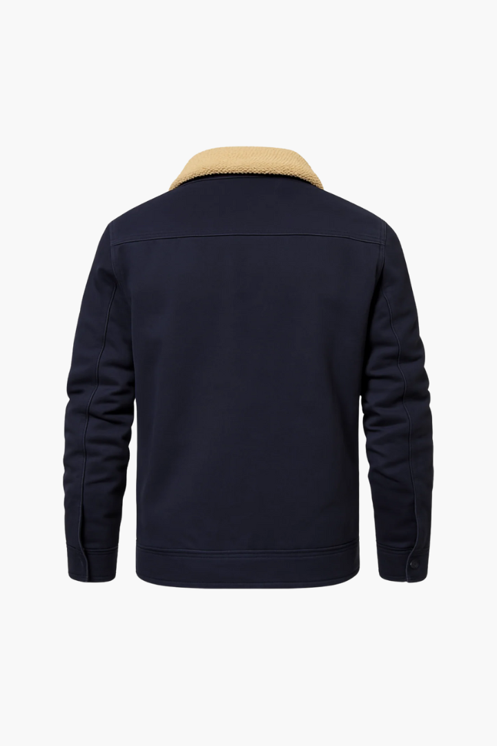 Nordvale™ | Men’s Sherpa-Lined Trucker Jacket in Navy