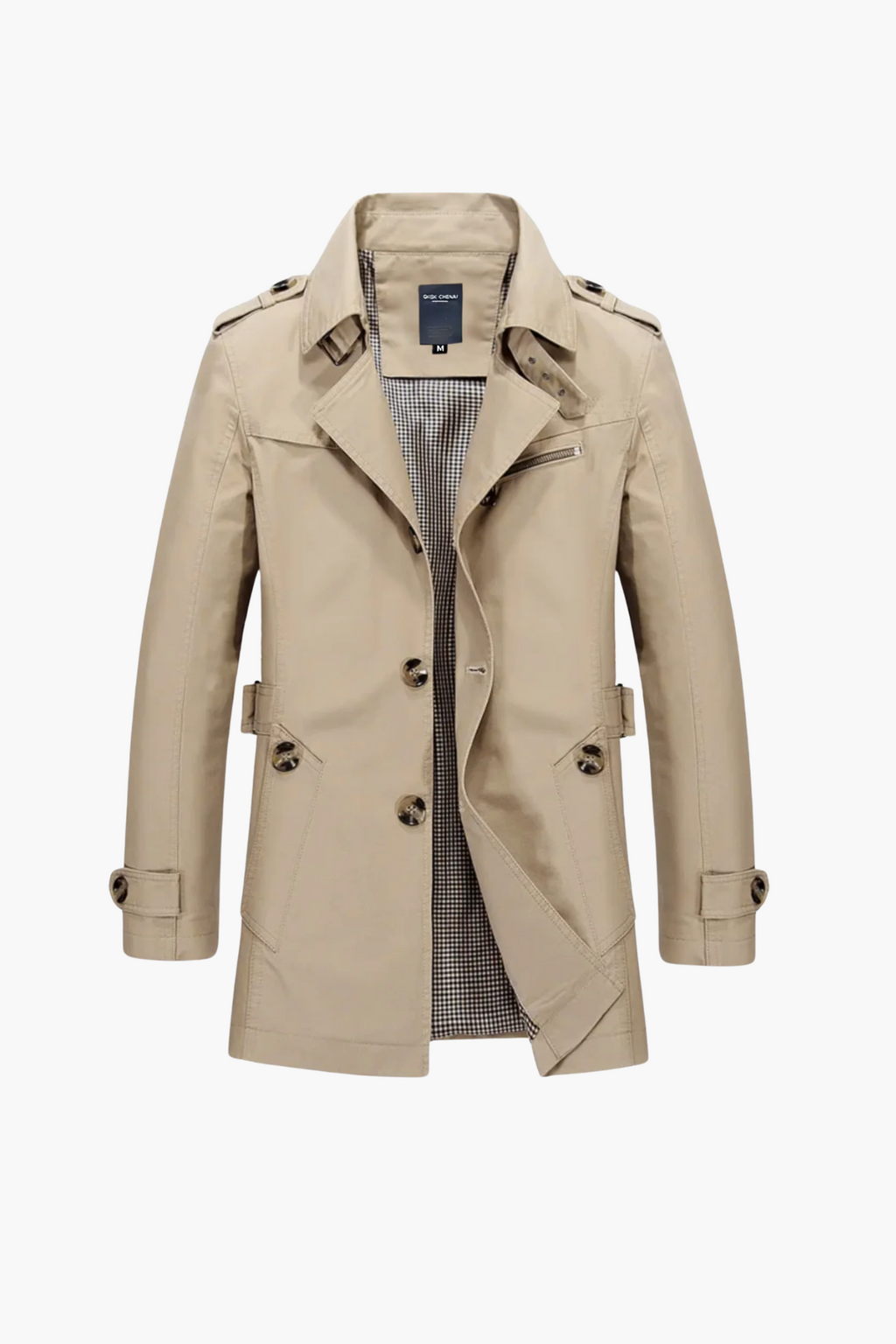 Halverson™ | Men’s Classic Trench Coat in Beige – Water-Repellent & Tailored Fit