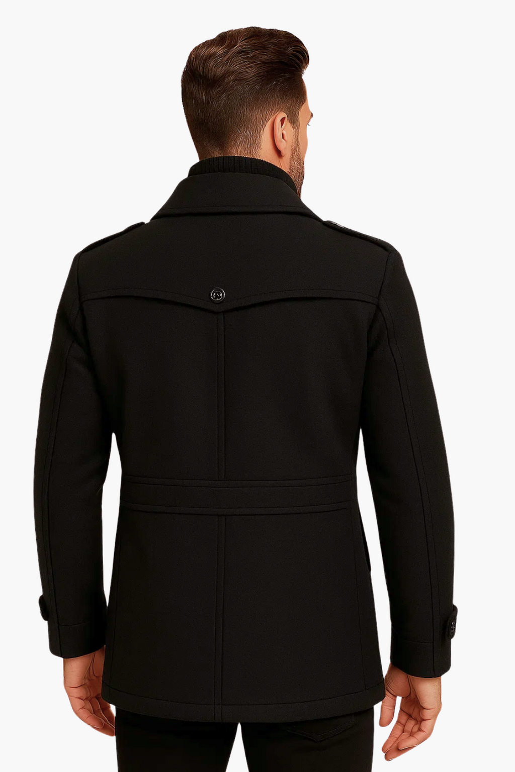 Ravenshire™ | Men’s Wool-Cashmere Overcoat in Black