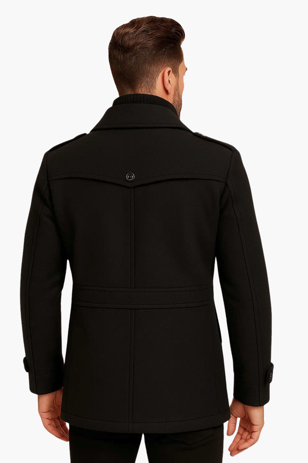 Ravenshire™ | Men’s Wool-Cashmere Overcoat in Black