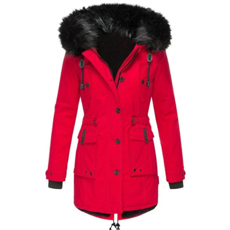 Elaris™ | Women’s Long Padded Winter Jacket with Hood &amp; Pockets