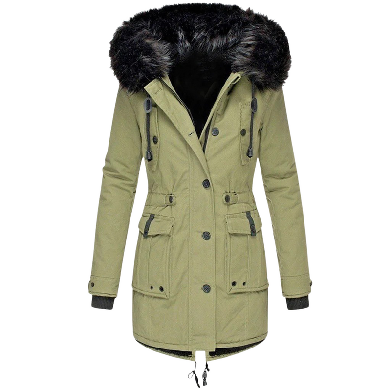 Elaris™ | Women’s Long Padded Winter Jacket with Hood &amp; Pockets