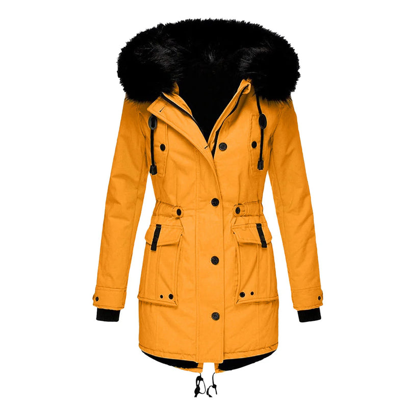 Elaris™ | Women’s Long Padded Winter Jacket with Hood &amp; Pockets